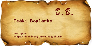 Deáki Boglárka névjegykártya